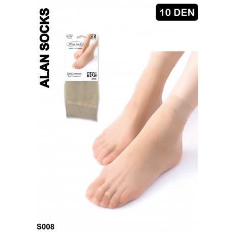 S008- Short socks with large band and transparent tip 10D