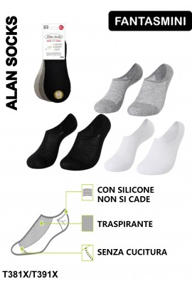 Alansocks calze cotone fantasmini da 3paia - T380X/T390X